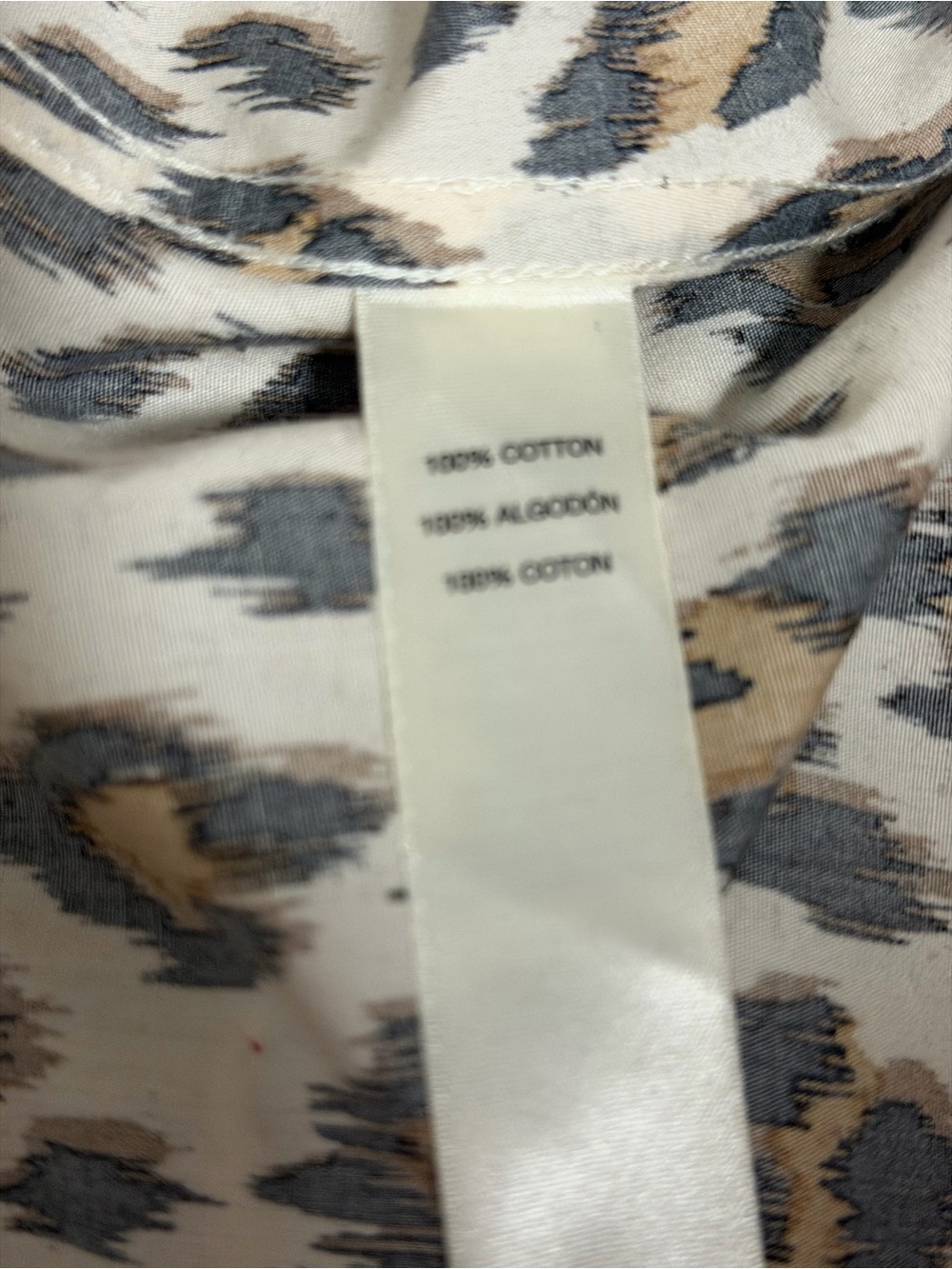 Chico’s 0 Small Leopard Print No Iron 100% Cotton Long Sleeve Button Down Shirt - Picture 5 of 8